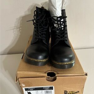 Dr. Martens Black Combat Boots (Kids)